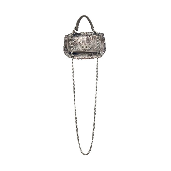 NWOT New Steve Madden Sequins Elegant Silver Chain Mini Party Shoulder Bag - Picture 1 of 12